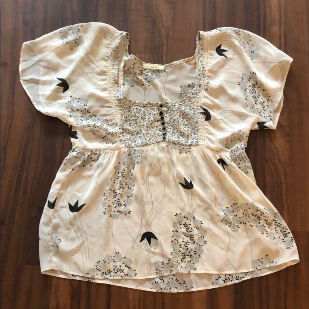 Kimchi Blue Sheer Flower Top